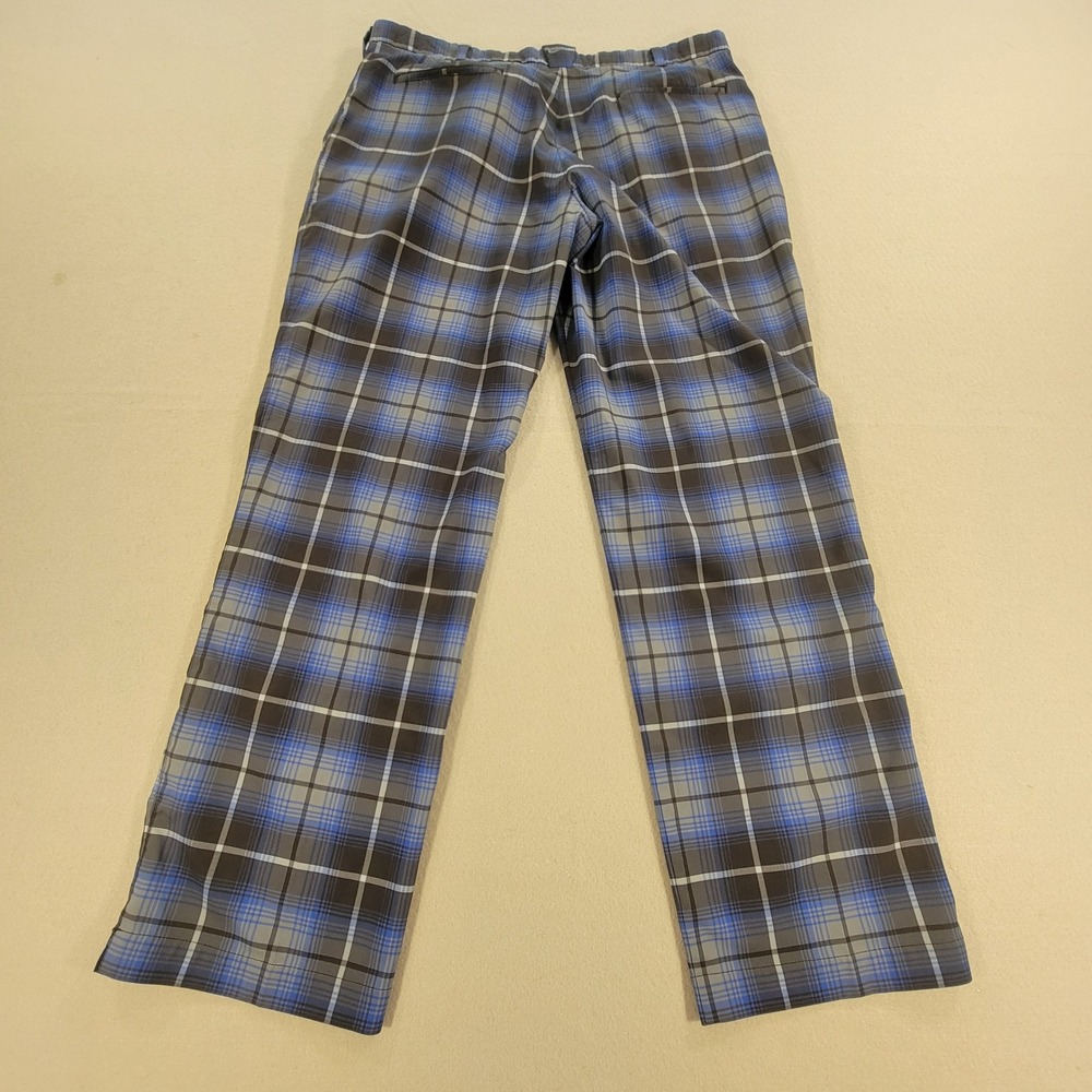 Nike Golf Tour Performance Dri-FIT Plaid Pants Mens 38x32 Blue Gray Tartan Check - Picture 9 of 10